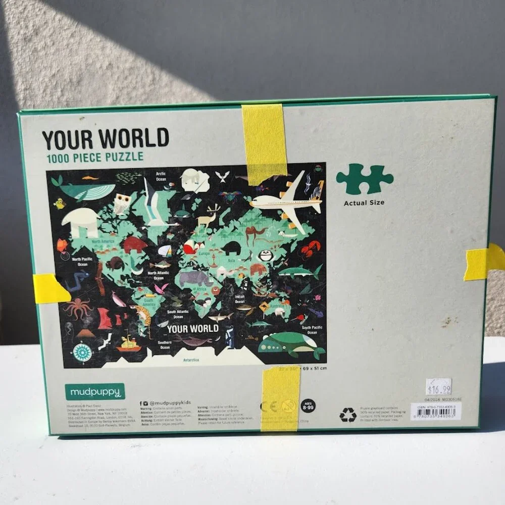 Mudpuppy 1000 Piece Your World Puzzle Map Atlas Inspired by Charley Harper